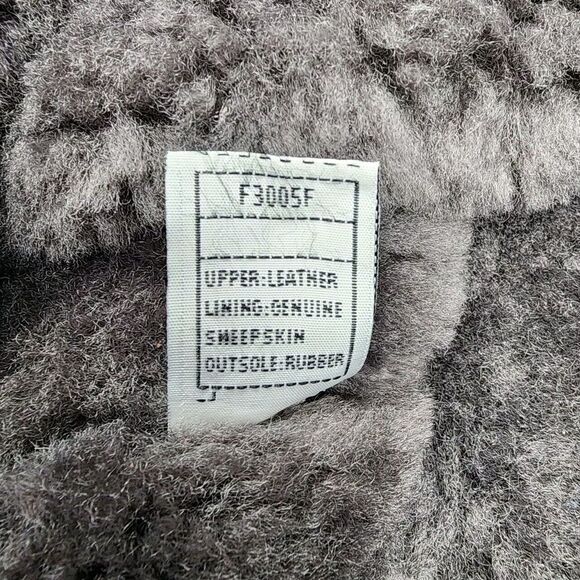 Ugg Uptown Boots Black‎ Suede Gray Shearling Lining Leather Lace Up Size 7 - Picture 9 of 13